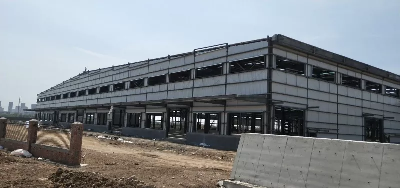Forsmíðað mát stálgrind Logistics vöruhúsabygging